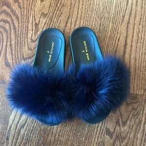 Patricia Green Fur Slippers